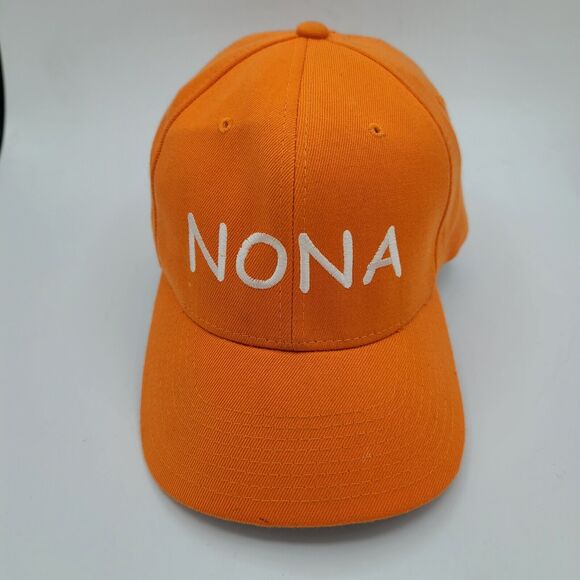 Embroidered Nona Orange Baseball Flexfit Hat Cap Fitted M/L Grandparent Grandpa - Picture 1 of 9
